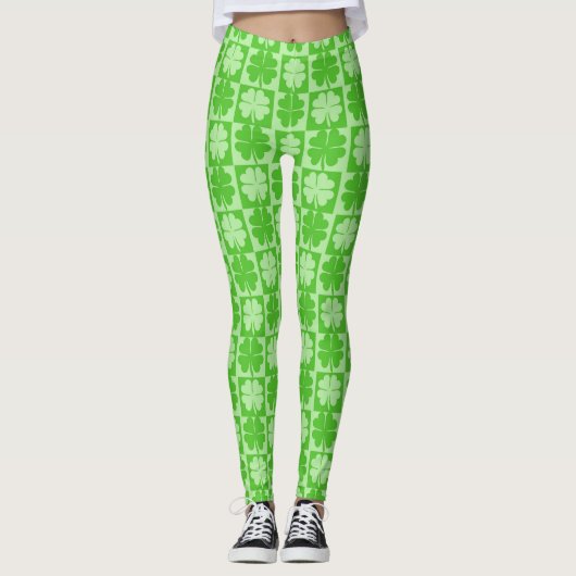 Lucky Green Shamrock Leggings (Voorkant)