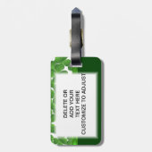 Lucky green shamrock patroon bagagelabel (Achterkant verticaal)