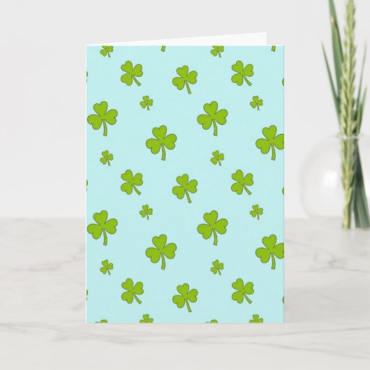 Lucky Green Shamrock Patroon Kaart (Voorkant)
