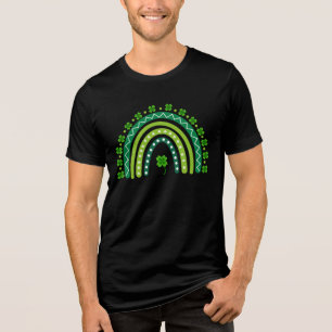 Lucky Green Shamrock Rainbow St. Patrick's Day Tri-Blend Shirt