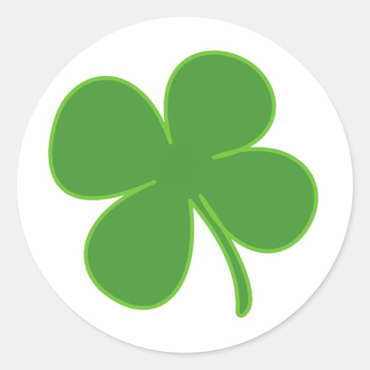 Lucky Green Shamrock | Simple Clover Leaf Design Ronde Sticker (Voorkant)
