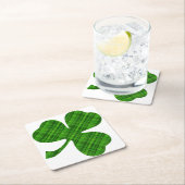 Lucky Green Shamrock Square Onderzetters (Insitu)