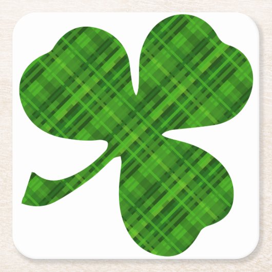 Lucky Green Shamrock Square Onderzetters (Voorkant)