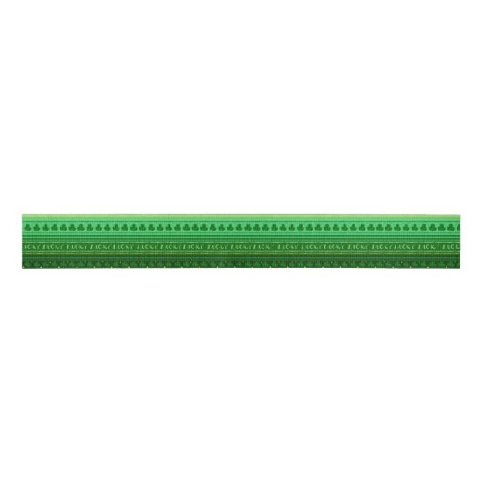 Lucky Green Shamrock | St. Patricks Day Irish Grosgrain Lint (Voorkant)