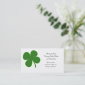 Lucky Green Shamrock Visitekaartje (Staand voorkant)