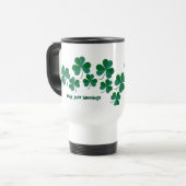 Lucky Green Shamrocks Blessings Saint Patricks Day Reisbeker (Voorkant links)