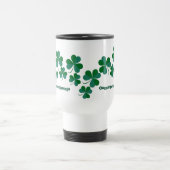 Lucky Green Shamrocks Blessings Saint Patricks Day Reisbeker (Center)