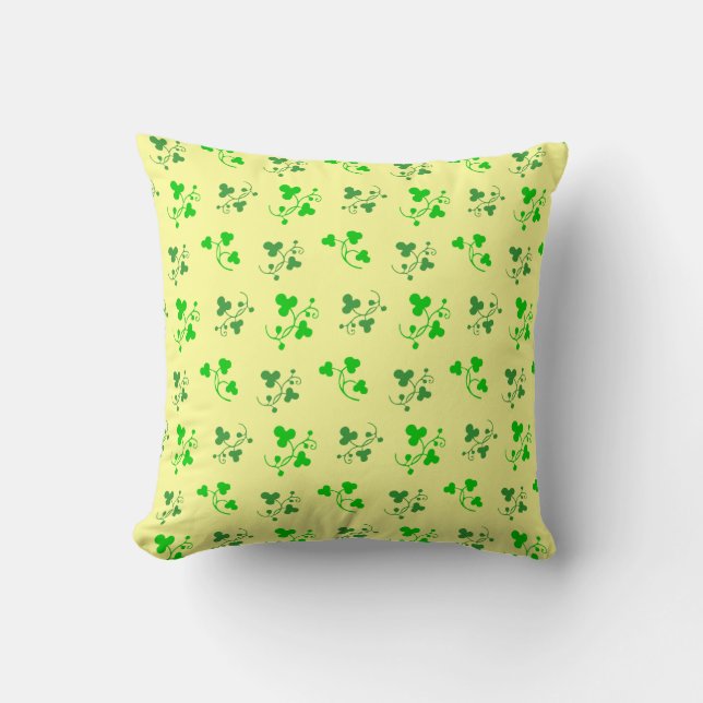 Lucky Green Shamrocks Pillow Kussen (Voorkant)