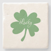 Lucky Green Shamrocks St. Patrick's Day Custom Stenen Onderzetter (Voorkant)