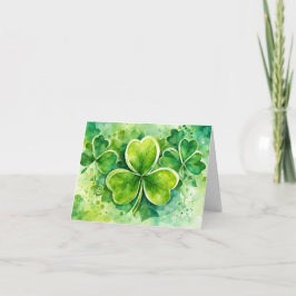Lucky Green Shamrocks St. Patrick's Day Feestdagen Kaart