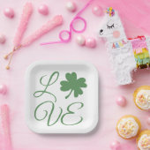 Lucky Green Shamrocks St. Patrick's Day Papieren Bordje (Feest)