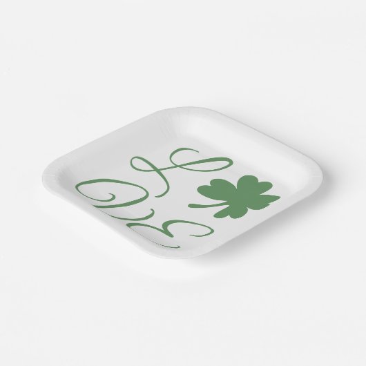 Lucky Green Shamrocks St. Patrick's Day Papieren Bordje (Gebogen)