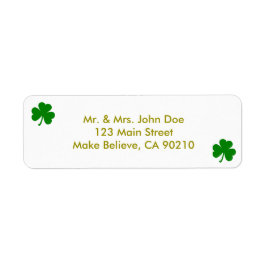Lucky Green St Patrick's Day Irish Shamrock Etiket