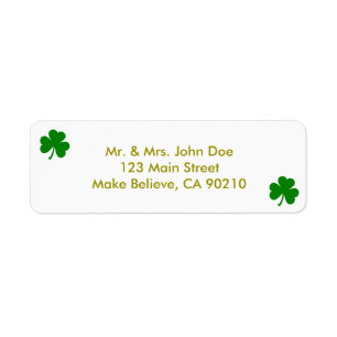 Lucky Green St Patrick's Day Irish Shamrock Etiket
