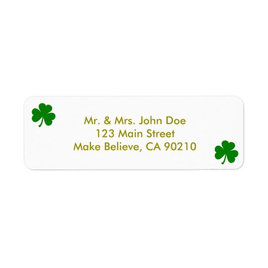 Lucky Green St Patrick's Day Irish Shamrock Etiket (Voorkant)