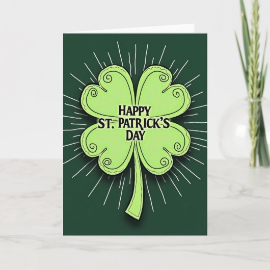 Lucky Green St. Patrick's Day Kaart (Voorkant)