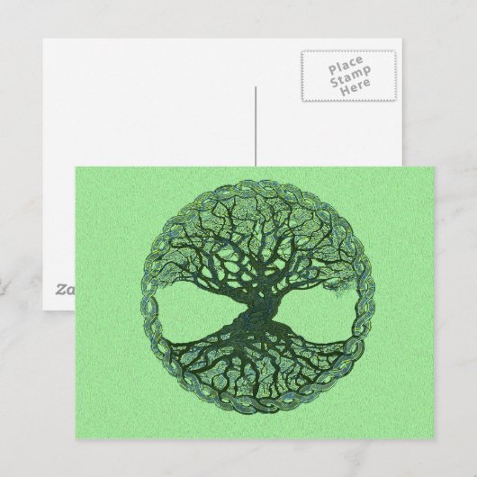 Lucky Green Tree of Life Briefkaart (Voorkant / Achterkant)