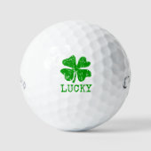 Lucky green vier bladklaver gepersonaliseerd golfballen (Voorkant)