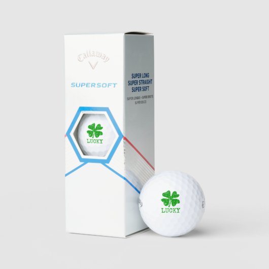 Lucky green vier bladklaver gepersonaliseerd golfballen (Verpakking)