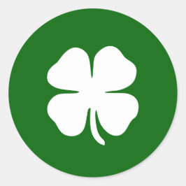 Lucky Green Vierbladige Klaver Iers Ronde Sticker
