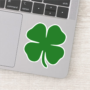 Lucky Green Vierbladige Klaver Iers Sticker