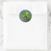 Lucky Green Vierbladige Klaver Ronde Sticker (Tas)
