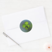 Lucky Green Vierbladige Klaver Ronde Sticker (Envelop)