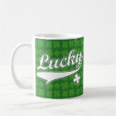 Lucky, groen/wit 4-bladklaver koffiemok (Links)