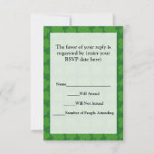 Lucky, groen/wit 4-bladklaver RSVP kaartje (Achterkant)