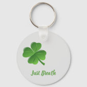 Lucky groene klaver sleutelhanger (Voorkant)