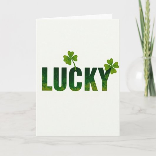 Lucky Groene Wenskaart Kaart (Voorkant)