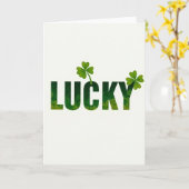 Lucky Groene Wenskaart Kaart (Gele Bloem)