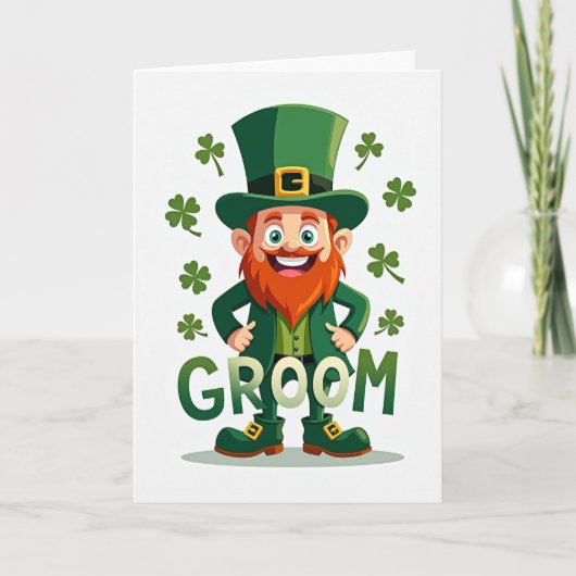 Lucky Groom Leprechaun Card Kaart (Voorkant)