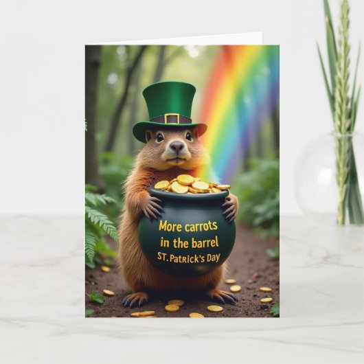 Lucky Groundhog Gouden Muntkaart Kaart (Voorkant)
