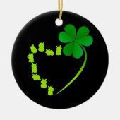 Lucky Hamster Shamrock Heart Keramisch Ornament (Voorkant)