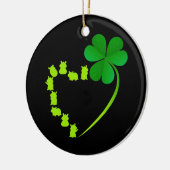 Lucky Hamster Shamrock Heart Keramisch Ornament (Links)