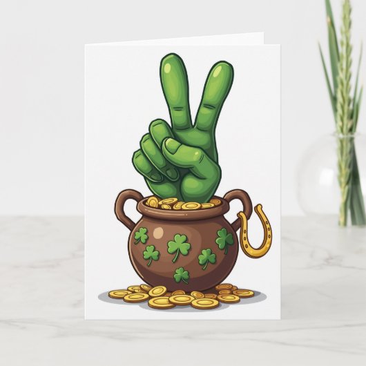 Lucky Hand Gouden Pot Ierse Kaart (Voorkant)