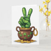 Lucky Hand Gouden Pot Ierse Kaart (Gele Bloem)