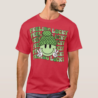 Lucky Happy Face Shamrock St Patricks Day T-shirt