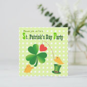Lucky Happy St. Patrick's Day Uitnodiging (Staand voorkant)