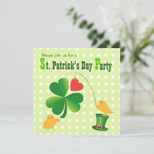 Lucky Happy St. Patrick's Day Uitnodiging (Staand voorkant)