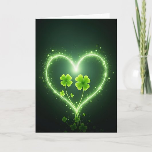 Lucky Heart Clover Groene kaart (Voorkant)