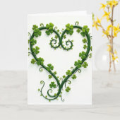 Lucky Heart Clover Wijnstok Kaart (Gele Bloem)
