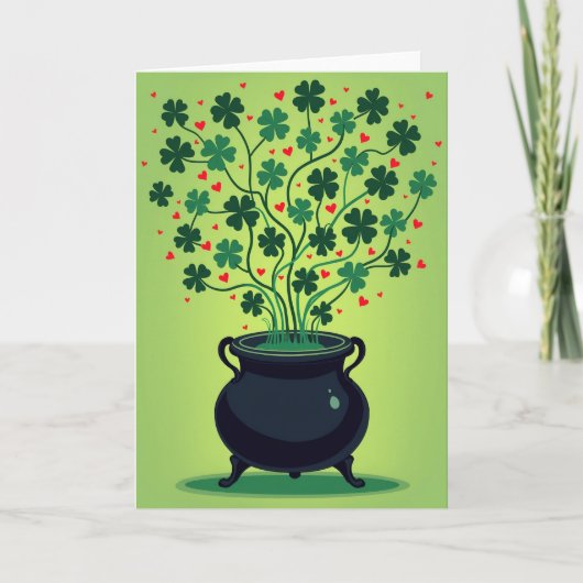Lucky Hearts Clover Kaart (Voorkant)