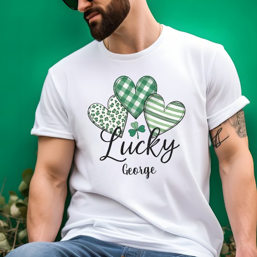 Lucky Hearts: Custom St. Patrick's Day Mannen T-shirt
