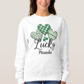 Lucky Hearts: Custom St. Patrick's Day Vrouwen Trui (Voorkant)