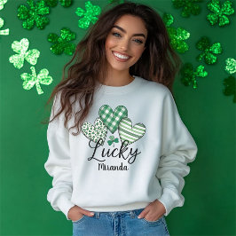 Lucky Hearts: Custom St. Patrick's Day Vrouwen Trui