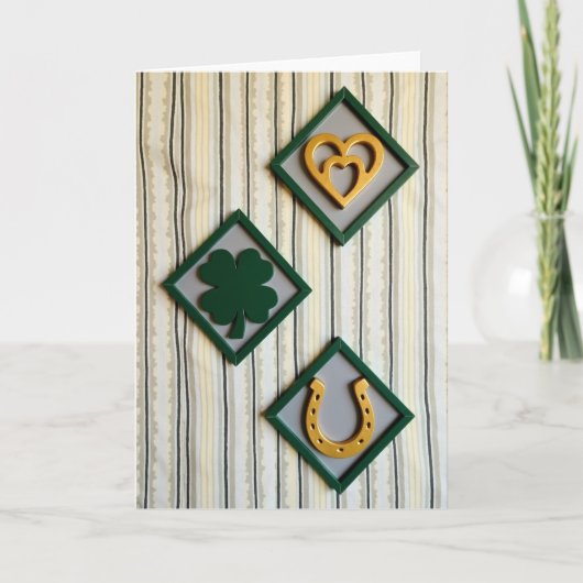 Lucky Hearts Shamrock Art Card Kaart (Voorkant)