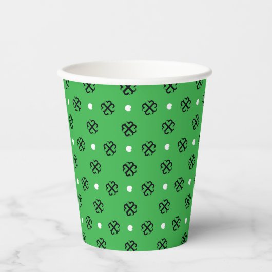 Lucky Hearts Shamrock Paper Cup Papieren Bekers (Voorkant)