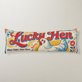 Lucky Hen Retro Feed Sack Design Lichaamskussen